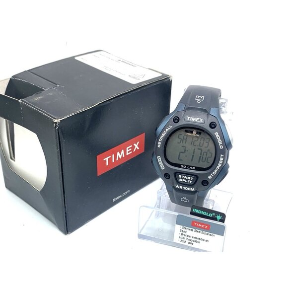 Timex Men's Watch T5H591 Ironman Quartz Digital Indiglo Black Rubber Band 38mm - Picture 3 of 15